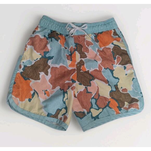 Art Class Boys UPF 50+ Swimsuit Swim Trunks Bottoms Shorts Blue Orange Size 6-7 - Picture 1 of 4